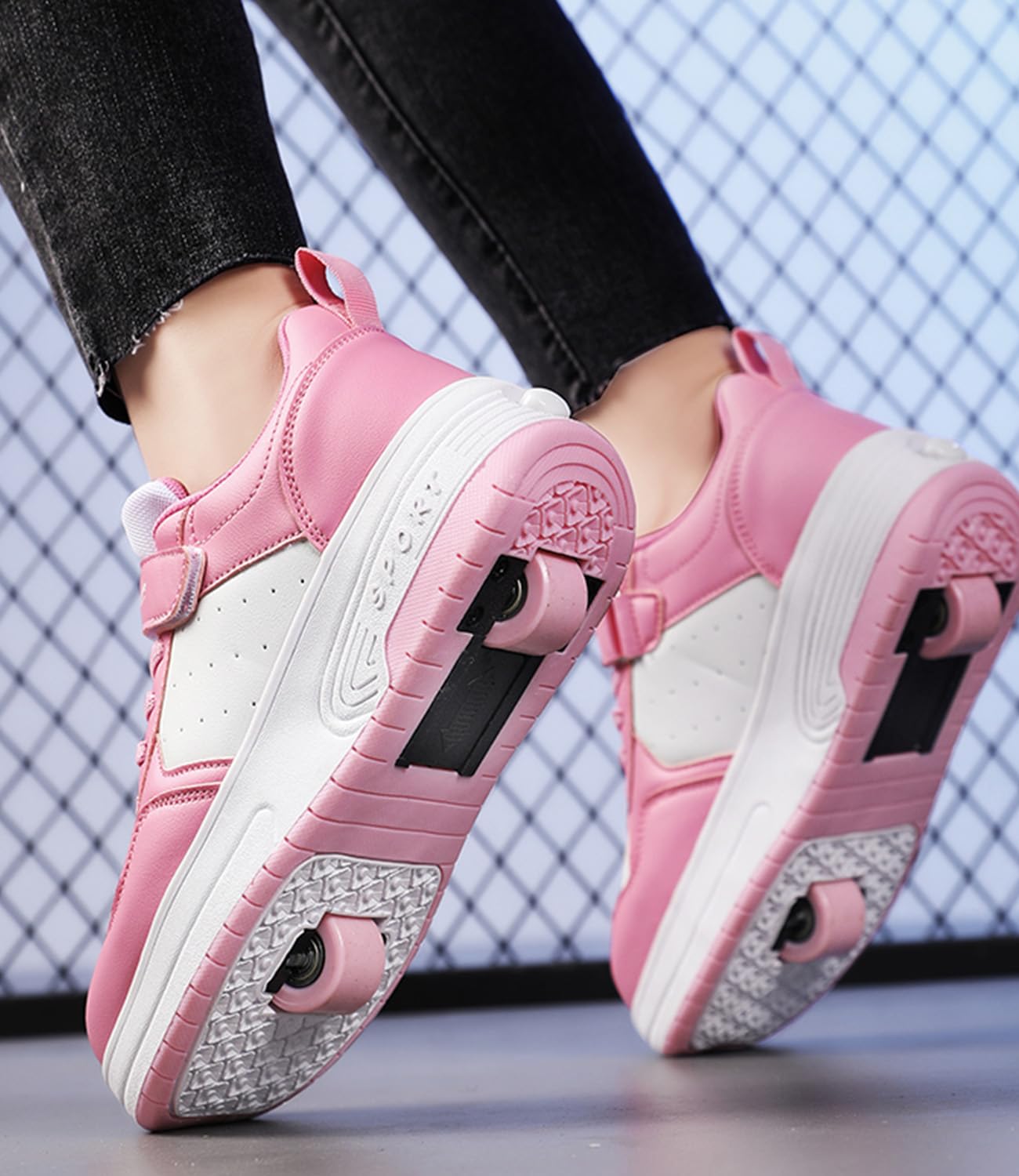 ENEN Zapatos con Ruedas Zapatillas con 2 Ruedas para Niños y Niña, Exterior Zapatillas de Correr al Aire Libre de Patinaje sobre Ruedas Multifuncionales en Dos