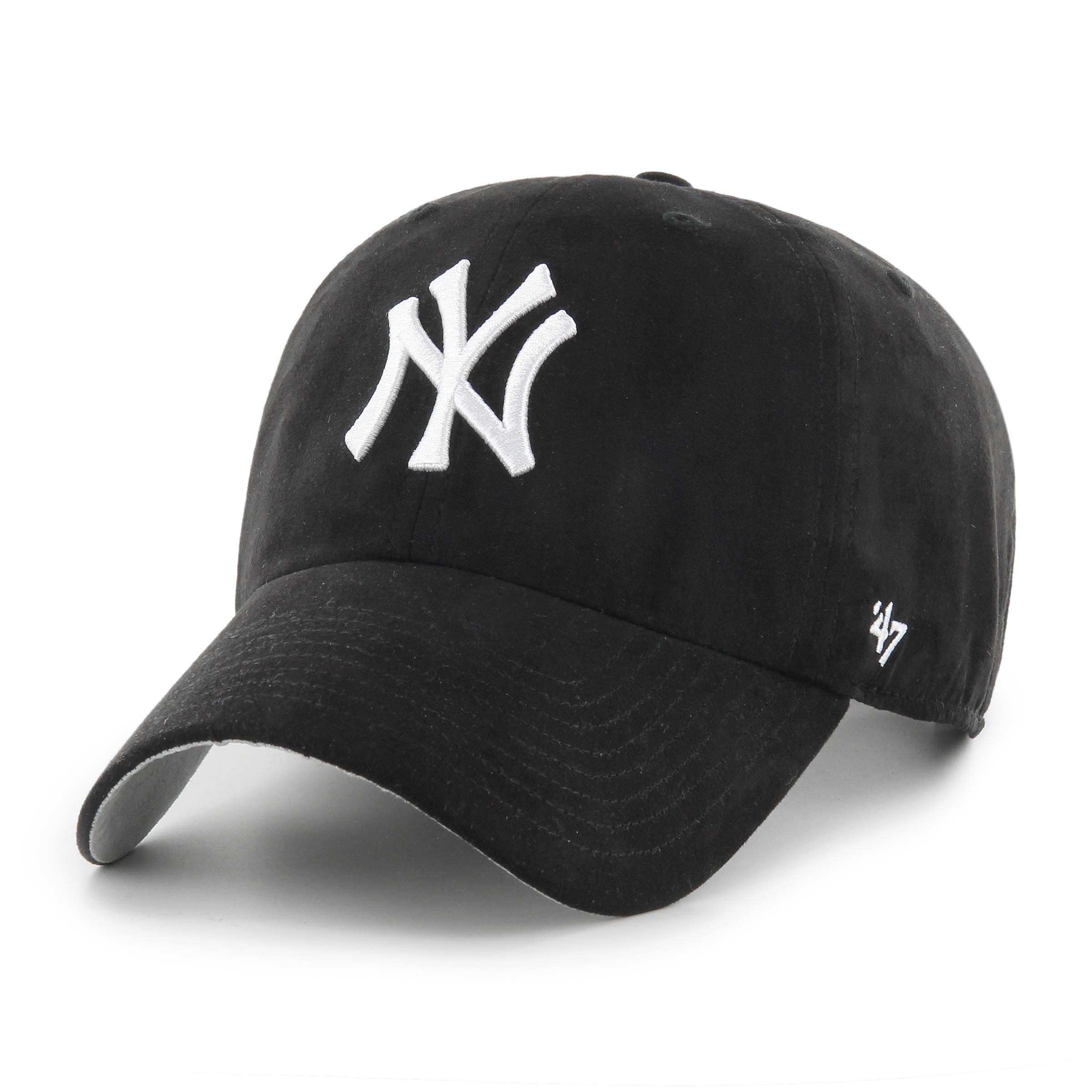 Unisex Black 47 Brand Strapback Cap - Suede New York Yankees
