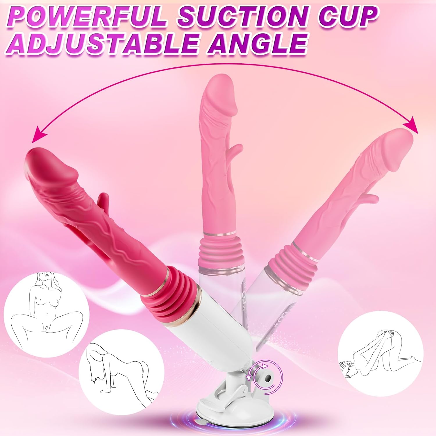 Adult Sex Toys Sex Machine - Thrusting Dildo for Women Couple Pleasure, Dildos Vibrator with Automatic Vibrating & Thrusting & Flapping, Womens Sex Toys Anal Dildo Machine Thrusting Vibrator