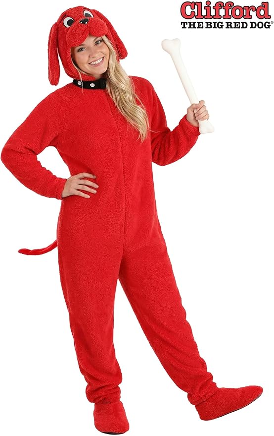 Disfraz Adulto Clifford el Gran Perro Rojo - Mono de Peluche con Capucha miniatura 3