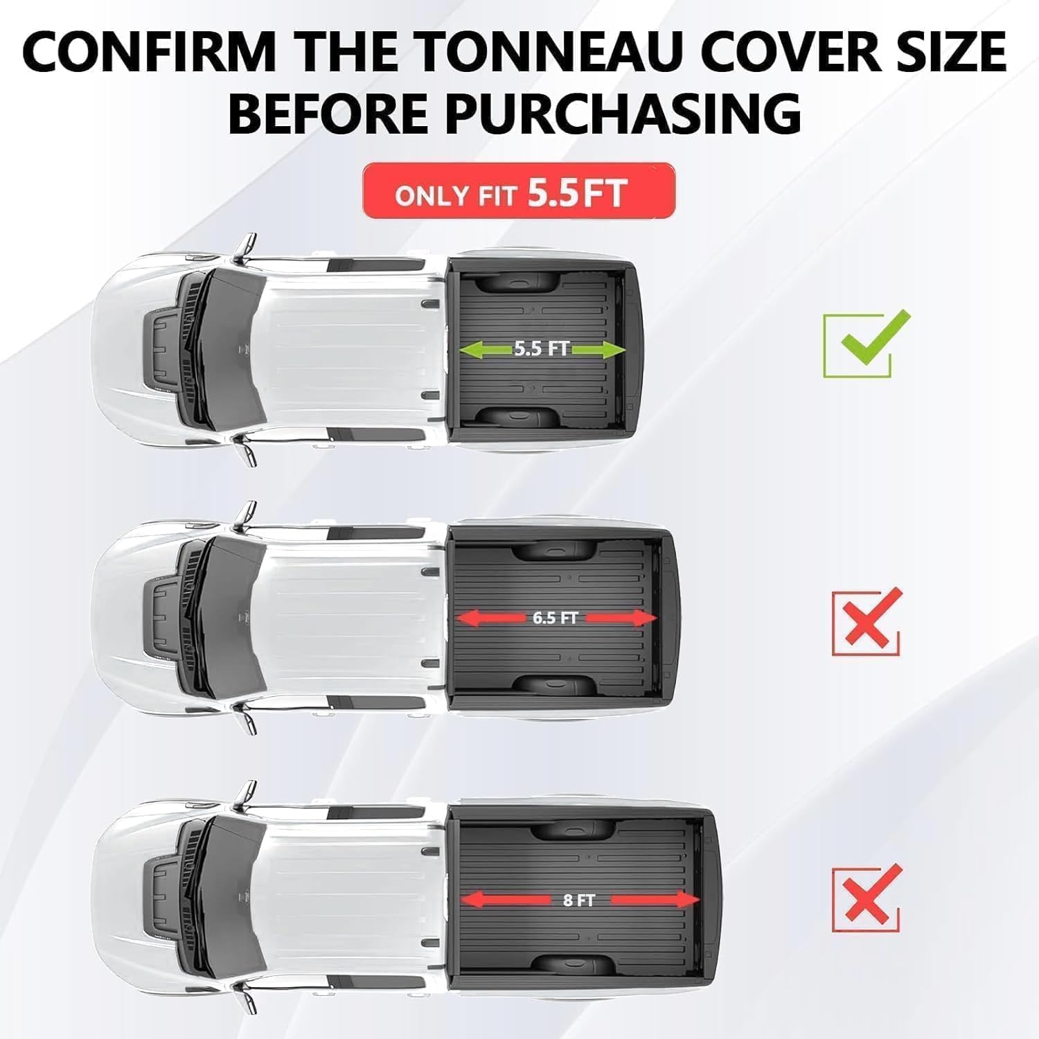Hard Quad-Fold Tonneau Cover Truck Bed Fits 2004-2014 Ford F-150 and 2006-2014 Lincoln Mark LT Styleside (Not for Flareside) 5.5FT(66") Bed
