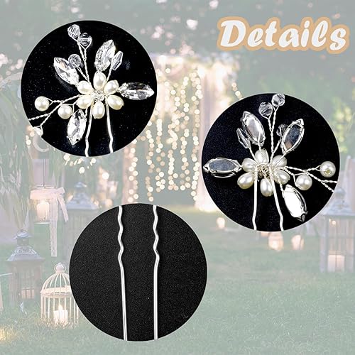 Miniatura 3 de 5 horquillas para el cabello de novia, diamantes de imitación, accesorios para el cabello para mujeres, piezas de cristal para bodas, para novias,