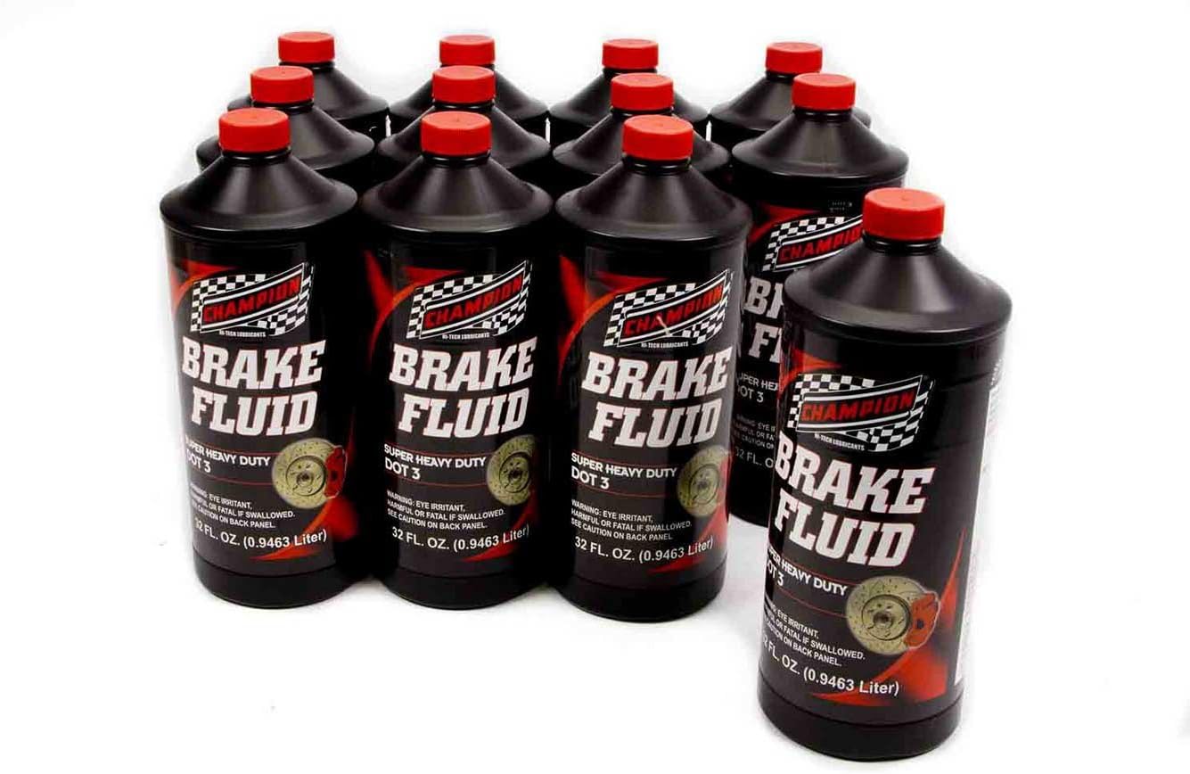 Champion Brands Brake Fluid, DOT 3, Glycol, 1 qt Bottle