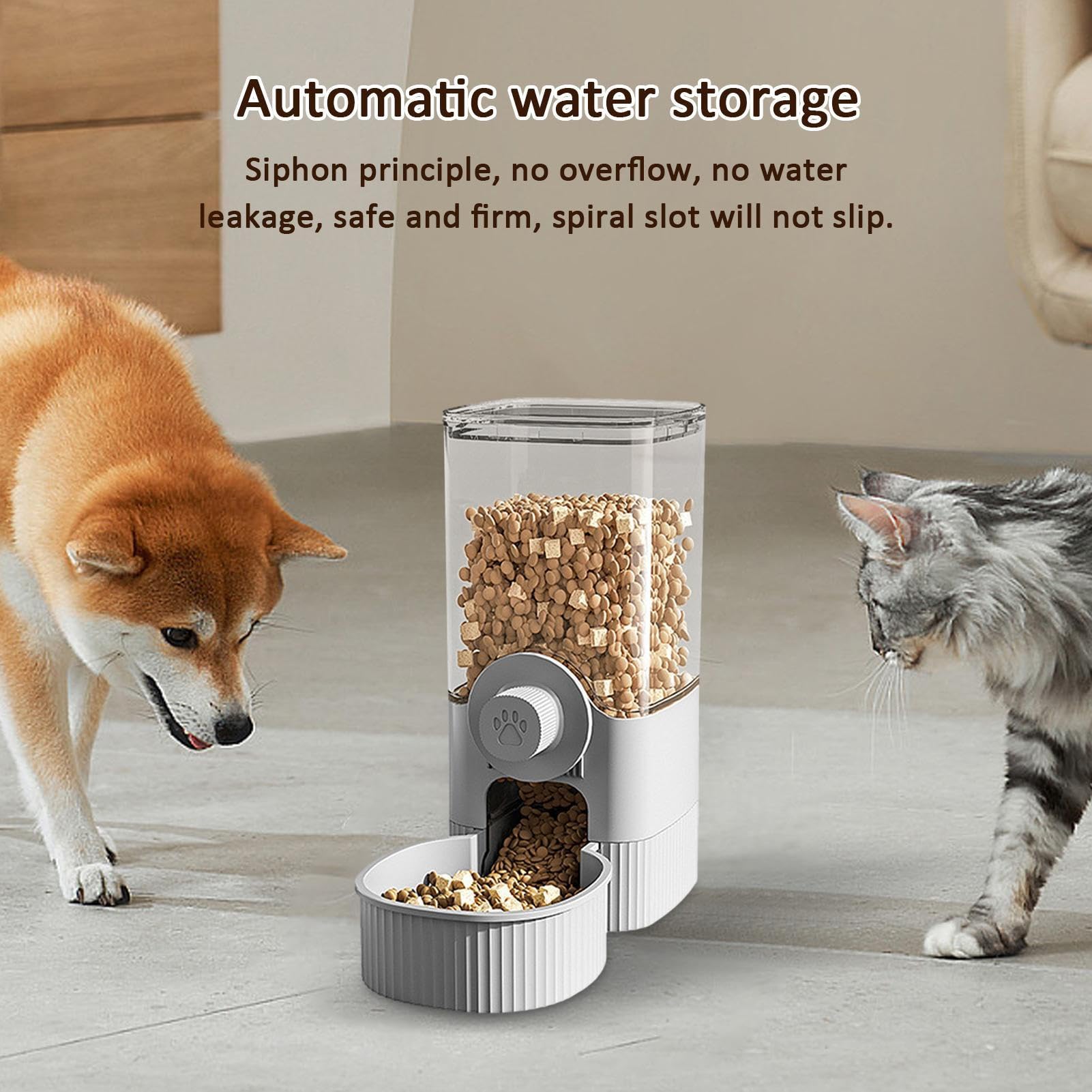 Futterautomat, Tragbarer Futterspender for Haustiere – Trockenwasserspender, automatischer Futterbehälter | Leichte Futterstation mit Reservoir(Feeding Money)