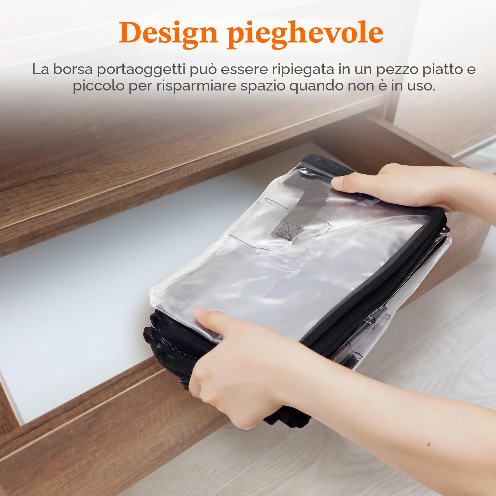 Lifewit 4 Pezzi Scatole per Vestiti Trasparente 60L, Organizer Armadio Pieghevole con Manici, Scatole per Armadio en PVC, Scatoloni Trasloco, Organizer Armadio per Vestiti, Coperte, Piumoni, Libro