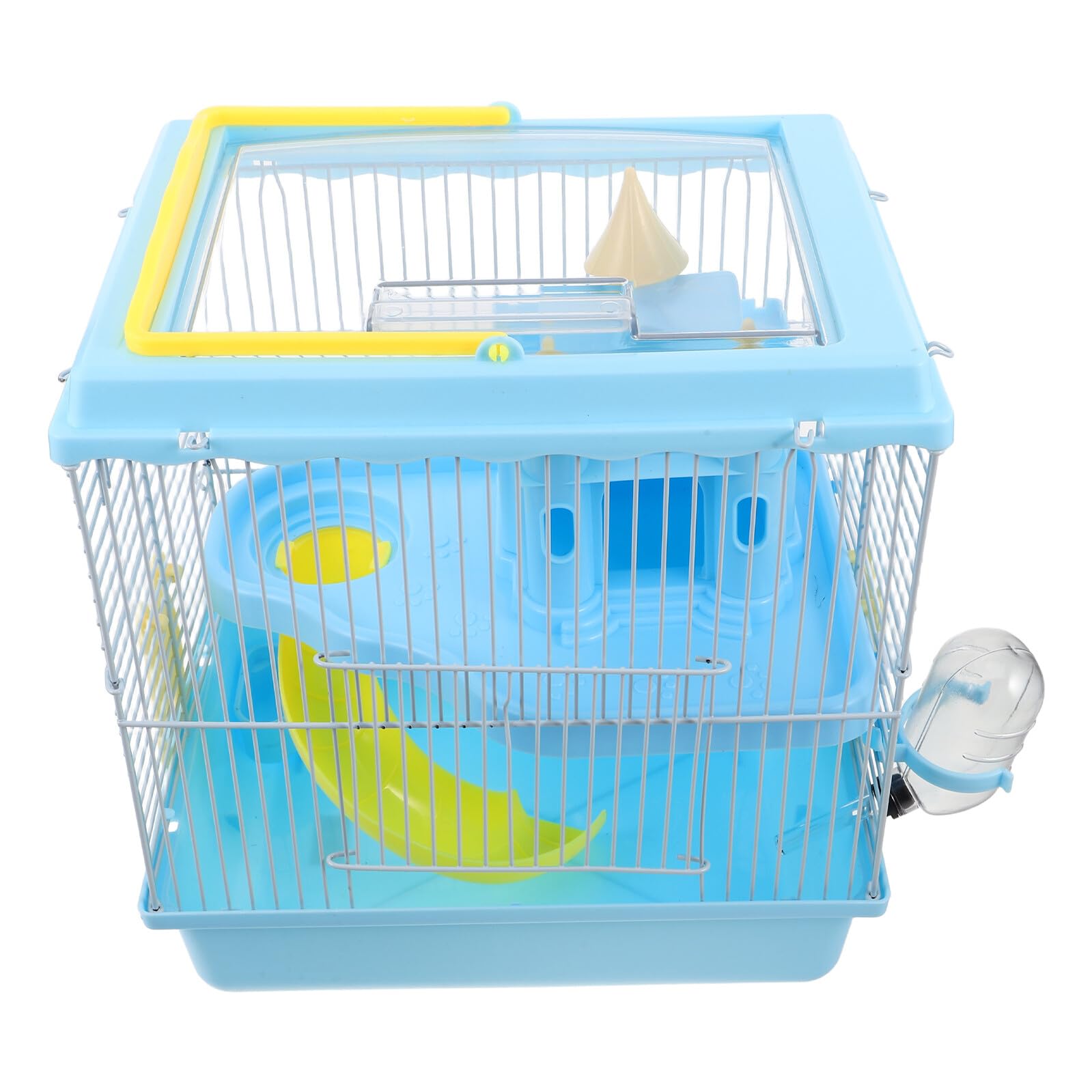 Cage pour hamster avec roue d'exercice et toboggan ludique pour le bien-être des petits rongeurs