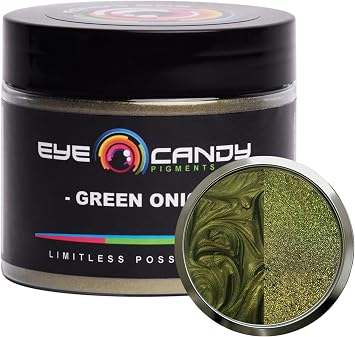 Eye Candy Pigments Premium Green Mica Powder - Green Onion 50gr - for Epoxy, Resin, Soap, Paint, Woodworking, Acrylic Pouring, Bath Bombs, Fishing Lures - DIY Arts and Crafts Additive