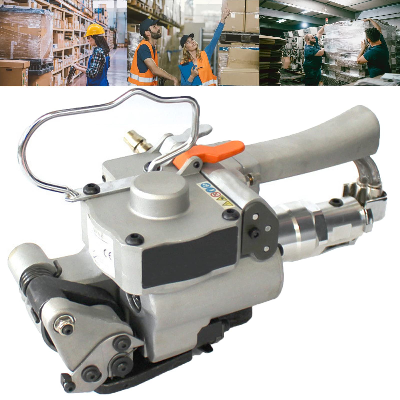 Aserzenith 1 Strapping Tools Pneumatic,Strapping Machine Plastic Steel Strapping Machine Hot Melt Strapping Machine Electric Strapping Tool,For 3~19Mm Width Pp/Pet Belt,3500N Adjustable Tension