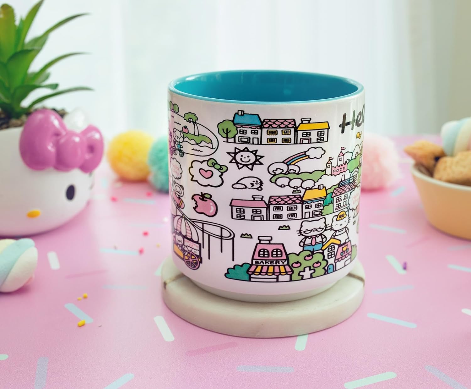 Silver Buffalo Hello Kitty Destination Neighborhood 13oz Single Stackable Ceramic Mug - Image 6