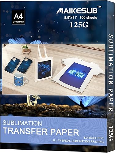 MAIKESUB Papel de sublimación de 8.5 x 14 pulgadas, 110 hojas para cualquier impresora de inyección de tinta que coincida con tinta de sublimación,