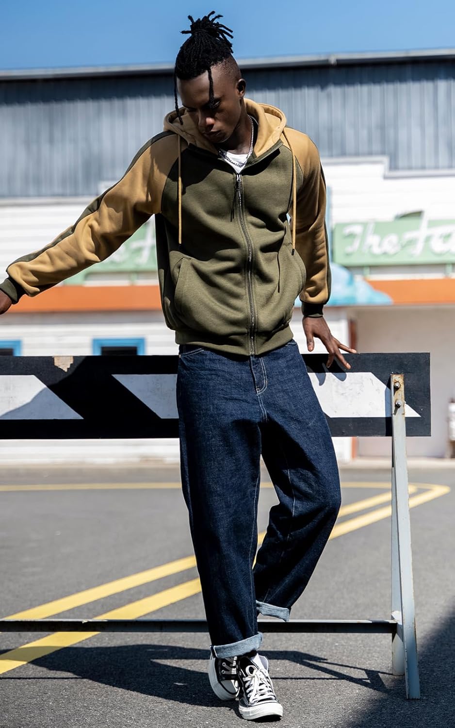 Hoodies for Men Zip Up Hoodie Drawstring Casual Long Sleeve Pocket Hooded Sweatshirts - Image 3