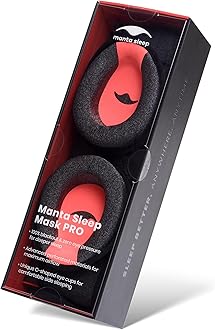 Manta Pro Sleep Mask - 100% Blackout Sleep Mask for Side Sleeping, Breathable and Comfortable for Spacious Zero Pressure Eyelashes - Perfect for Sleeping, Travel, Napping, Shift Work