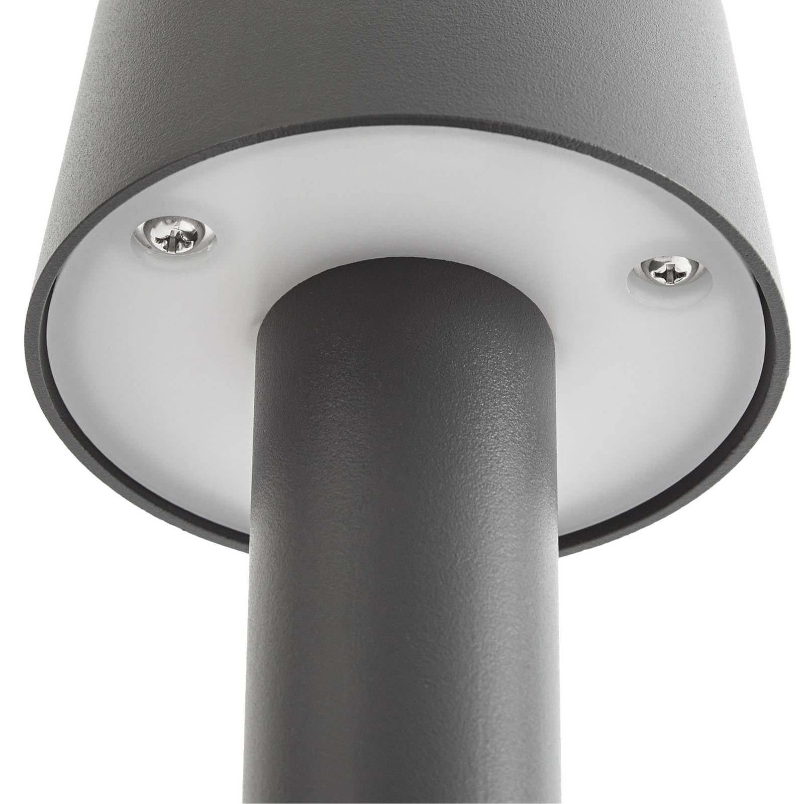 Lucande Bombillas LED baliza de jardín en negro, lámpara