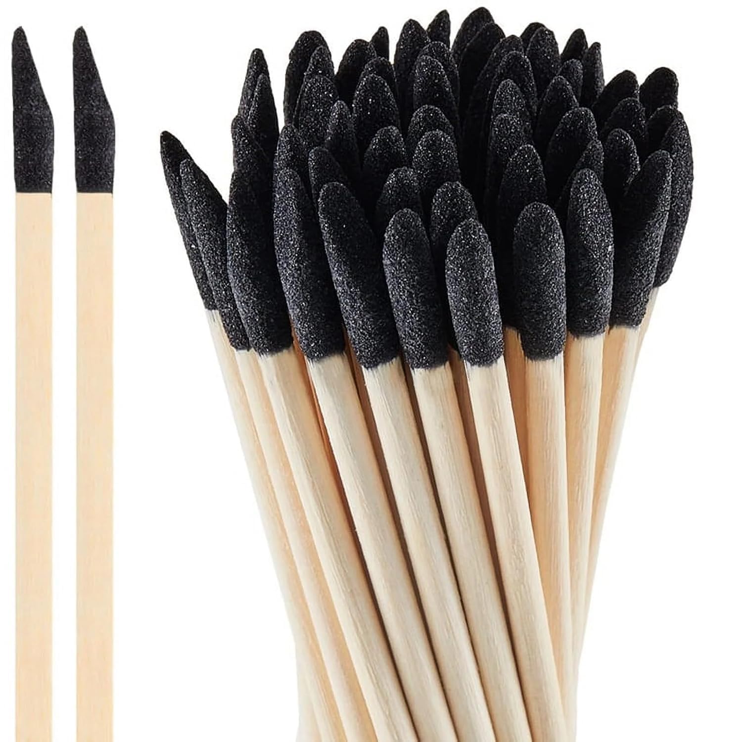 20-Pack Black Sanding Sticks – 120/280 Grit Double-Ended Matchstick Style For Fine Detailing & Models