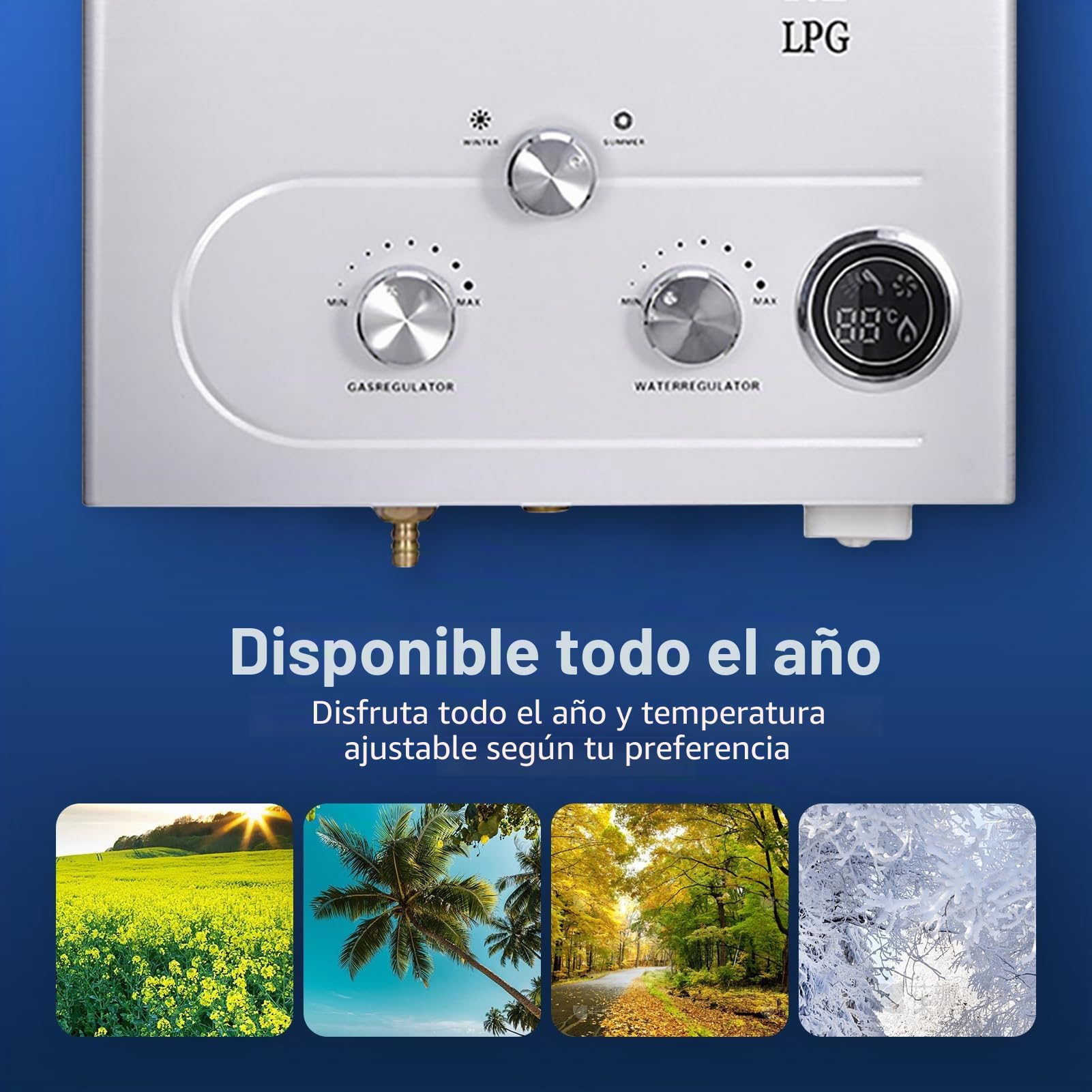 Calentador de agua de gas propano GPL10L, 20 kW, sin agua, con juego de ducha, quemador de caldera de camping, caravana, casa