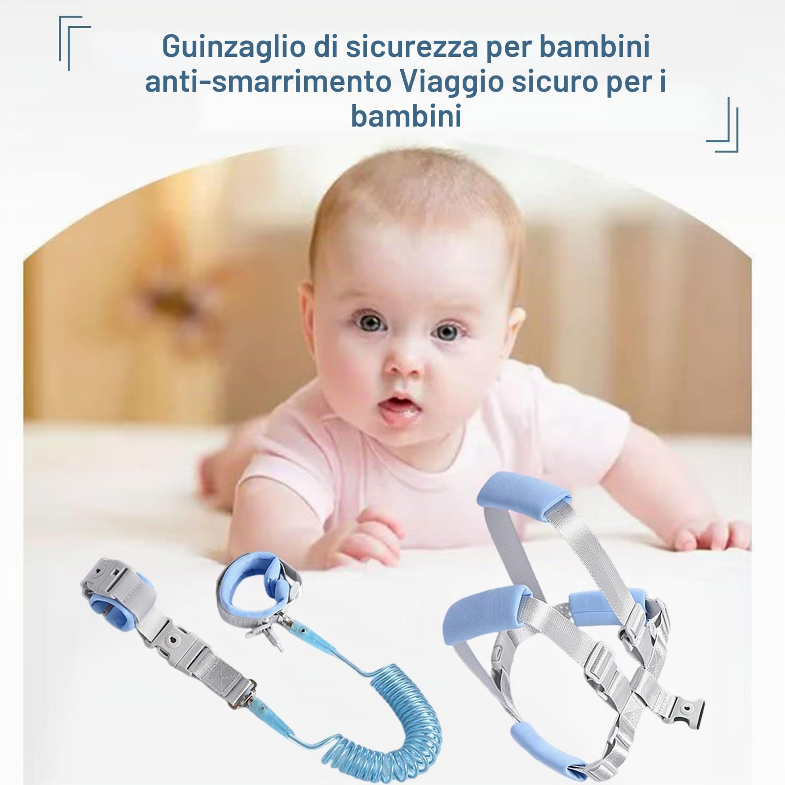 Imbracatura di Sicurezza per Bambini, Xiuyer 2.5M 2 in 1 Anti-Perso Cintura da Polso Cinturino con Blocco Guinzaglio di Sicurezza per Ragazzi e Ragazze Passeggio