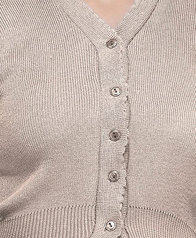 Image of Women Winter Wear V-Neck Full Sleeves Regular Fit Woollen Blouse