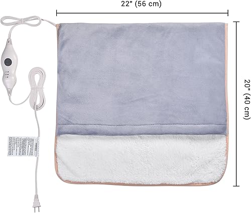 Vista 13 de BYOOTIQUE - Calentador eléctrico de pies con calefacción de 22 x 20 pulgadas, almohadilla de calentamiento rápido, 3 ajustes de temperatura, alivio
