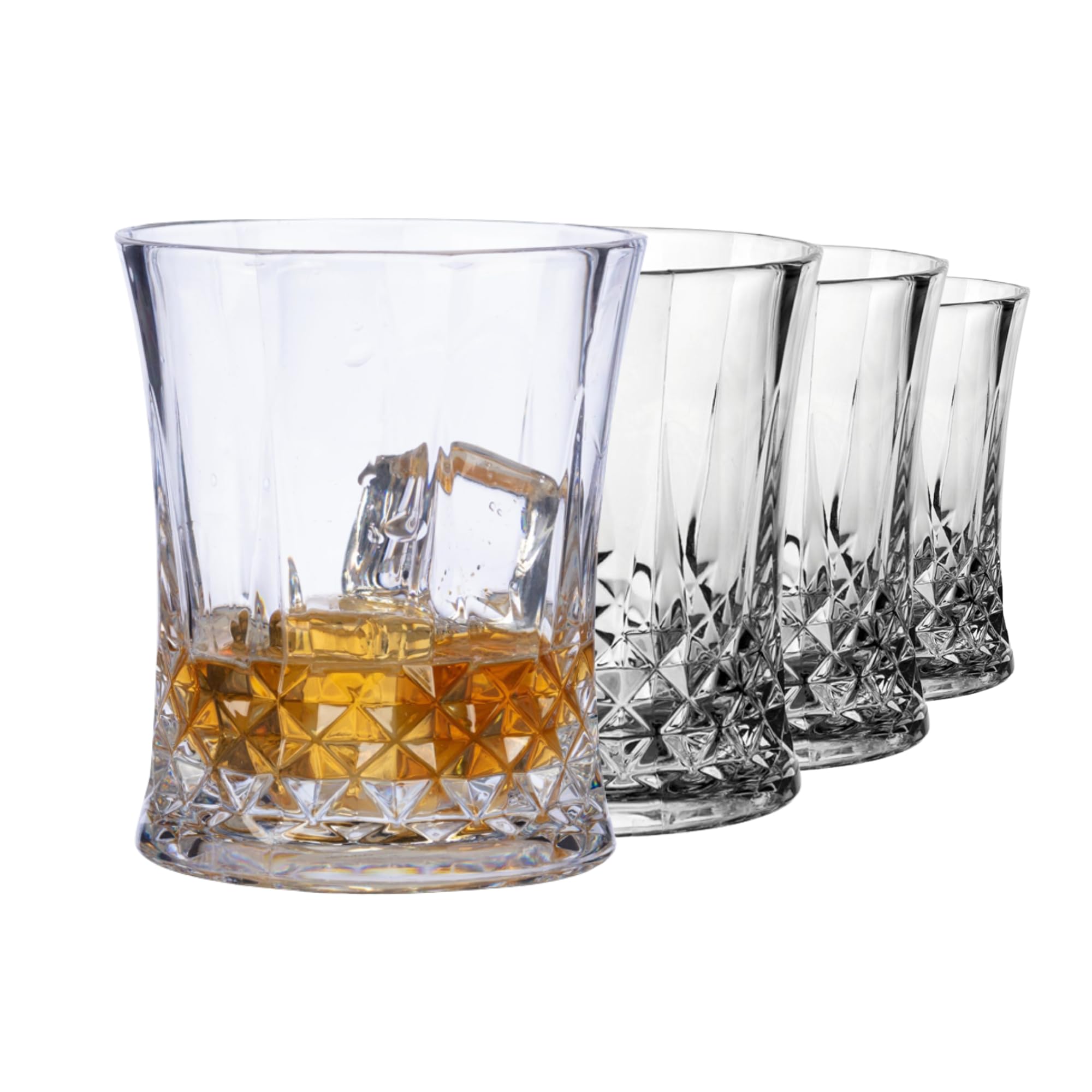 Utopia Gatsby Polycarbonate Old Fashioned Glasses 10Oz / 290Ml - Set Of 4 - Plastic Rocks Tumbler