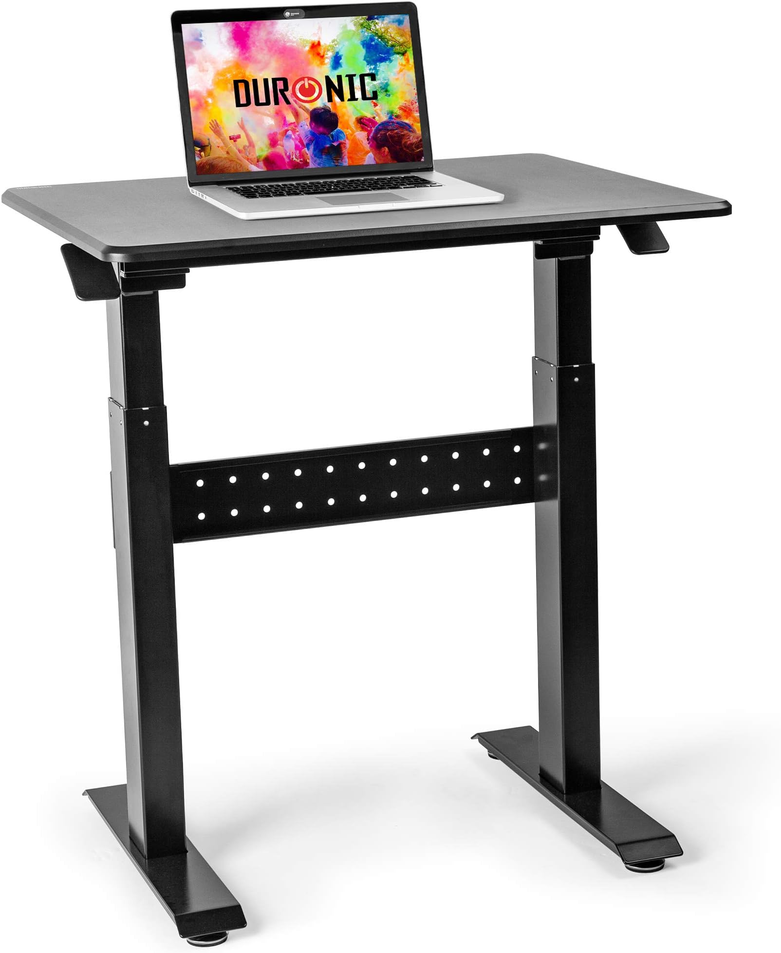 Duronic Sit-Stand Desk TM04F | Black Ergonomic Desk | Multi-Use Home Office Table | Ideal for both Adults & Children | 71x56cm Platform | Adjustable Height 72-114cm | 10kg Capacity | For Home/Office