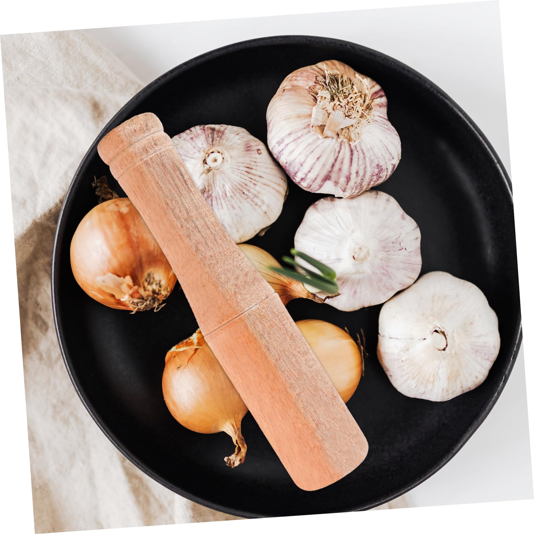 Mikinona Wooden Pestle Muddler Tool for Home Kitchen Use Garlic Spice Grinder for Crushing and Mashing for Daily Cooking Needs