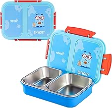 rabitat Yumzee Stainless Steel Bento Lunch Box 750ml- 2 Years Brand Warranty | Tiffin Box for Kids | Lunch Box for Kids | Steel Tiffin Box for School | Shyguy