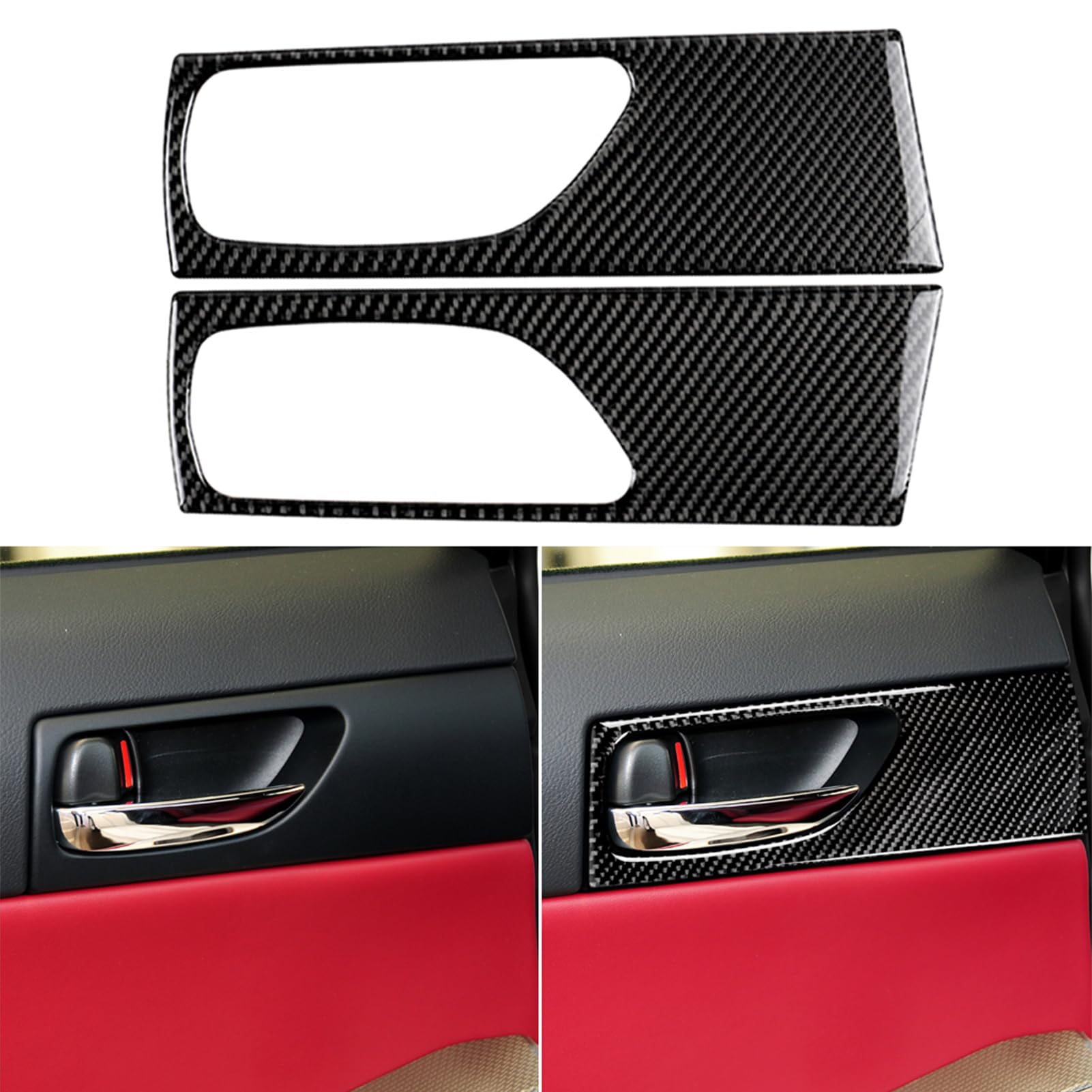NVCNX Car Rear Door Handle Panel Cover Decal Compatible with Lexus ​IS250 2014 2015 / IS200t 2016 2017 / IS300 2016-2020 / IS350 2014-2020 Carbon Fiber Interior Trim Accessories Black