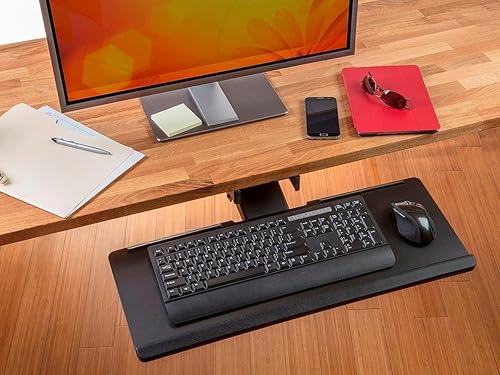 Miniatura 6 de Monoprice Bandeja ergonómica ajustable para teclado, con una plataforma de tamaño completo de 26.4 x 10 pulgadas, se extiende mínimo 18.2 pulgadas /