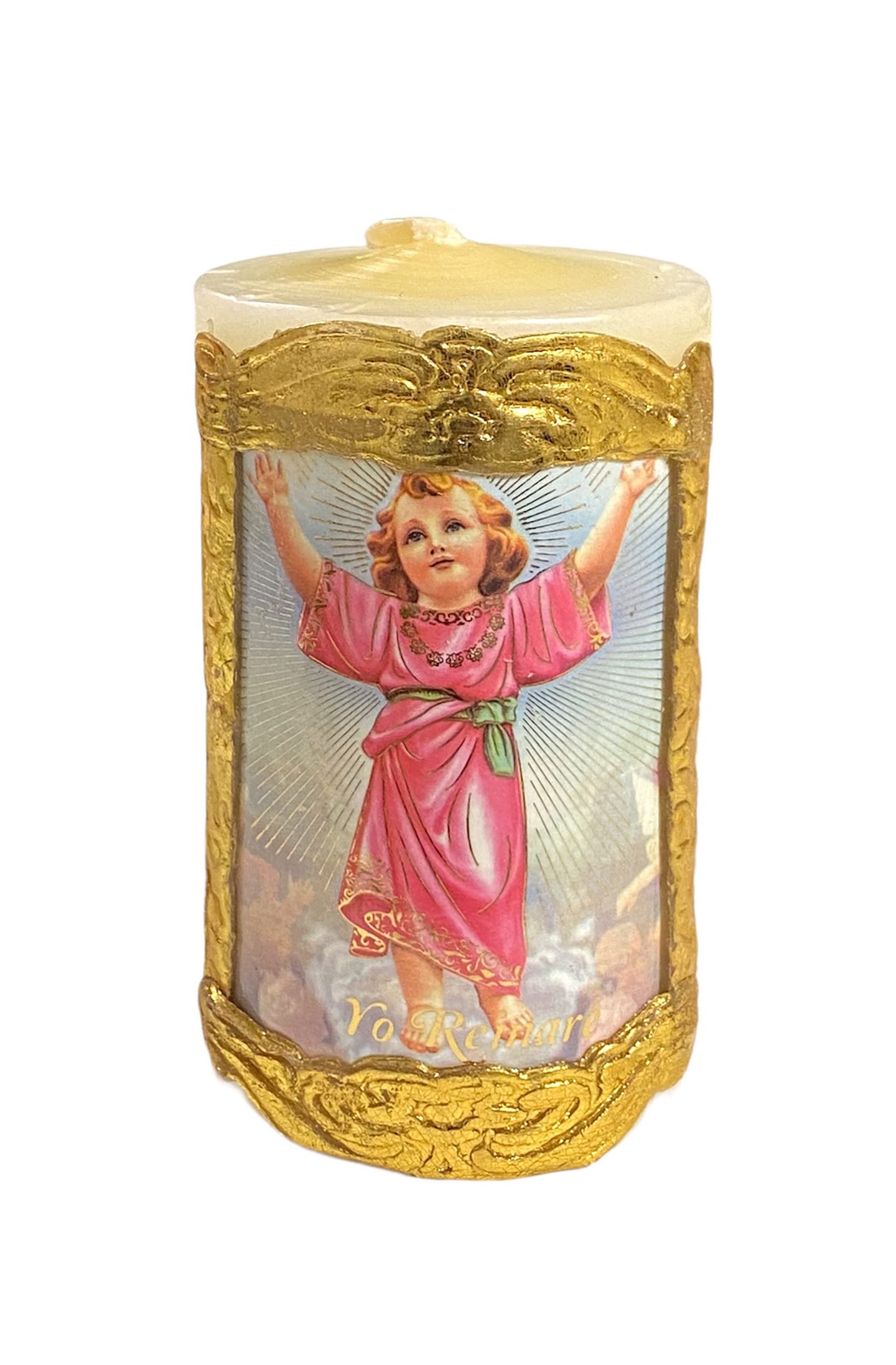 Gigi's Classy Kids Nino Divino Cirio Paschal Candle Prayer Holy Divine Child Vela 3''x1.75'' Cirio Pascual