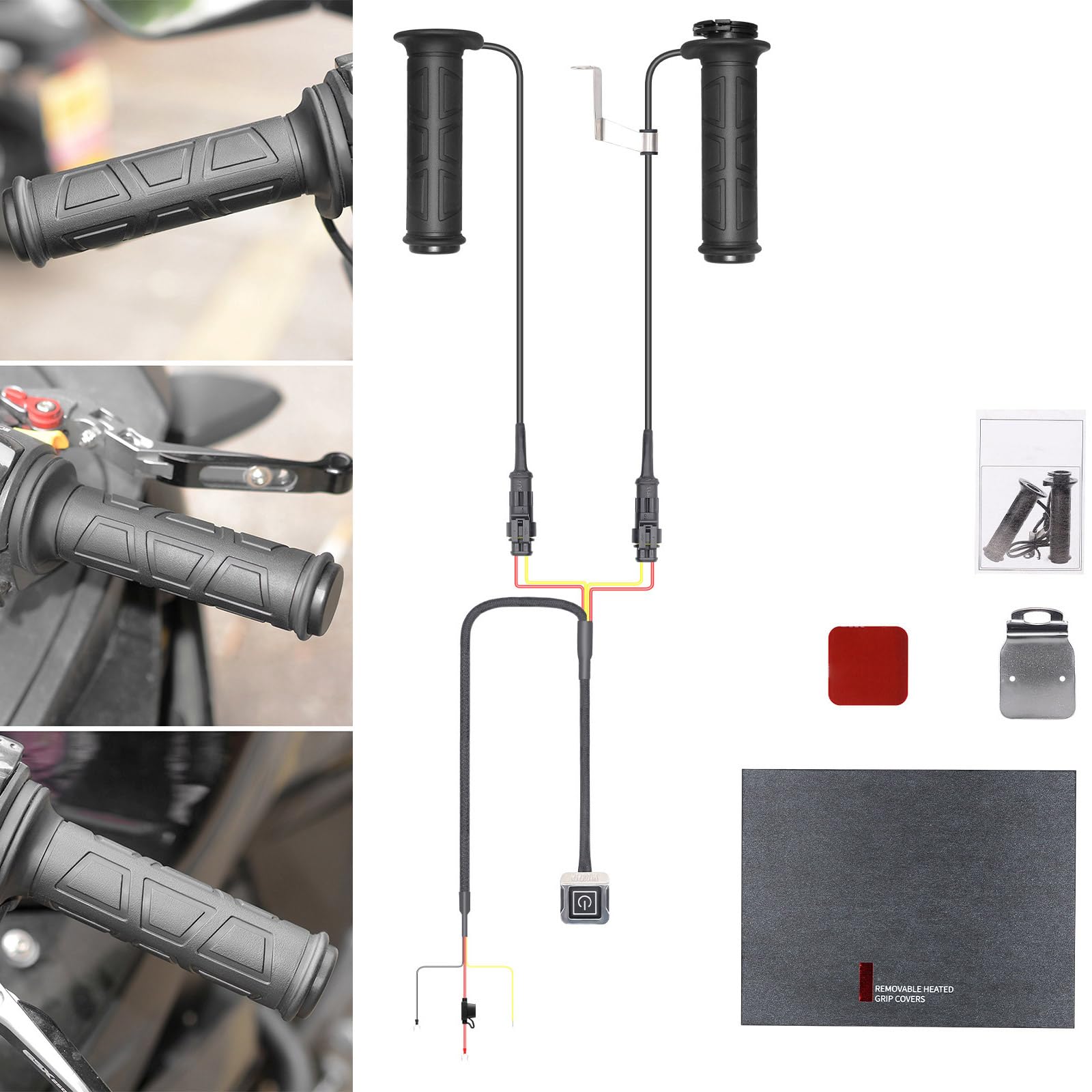Aluminum Switchs Heated Motorbike Grips With 5+1 Adjustable Warmth Levels For Comfortable Riding