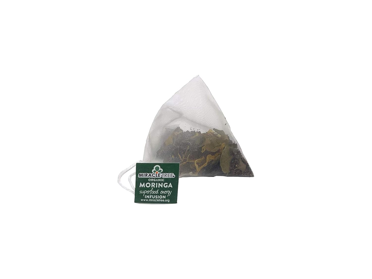 Miracle Tree's Moringa Energy Tea - Peach Mint Apricot | Super Caffeinated Blend | Healthy Coffee Alternative, Perfect for Focus | Organic Certified & Non-GMO | 5 X 16 Pyramid Sachets