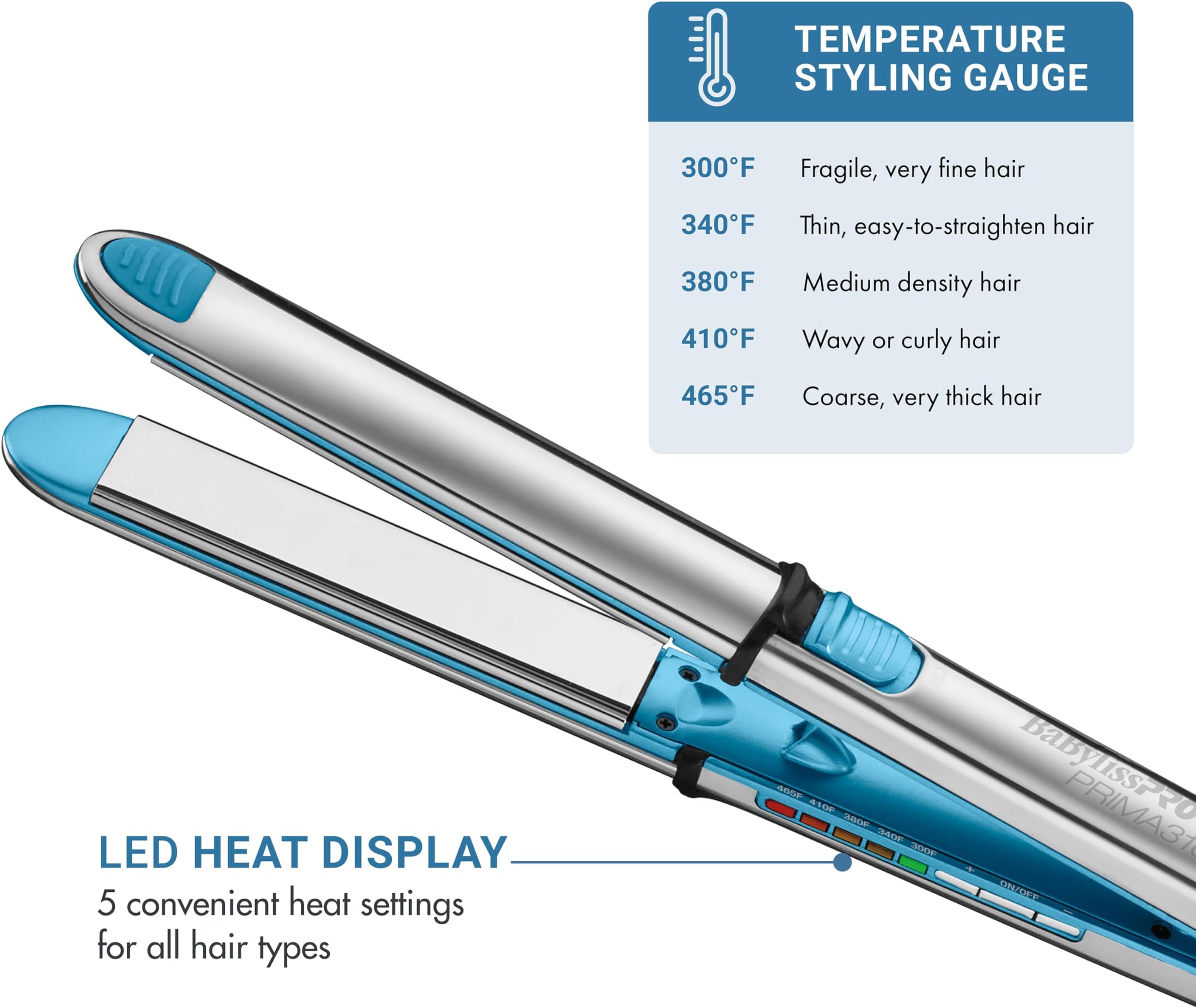 BaBylissPRO Nano Titanium Flat Iron Hair Straightener, 1" Prima Iconic Hair Straightener Iron & Curling Iron for Professional Salon Results and All Hair Types