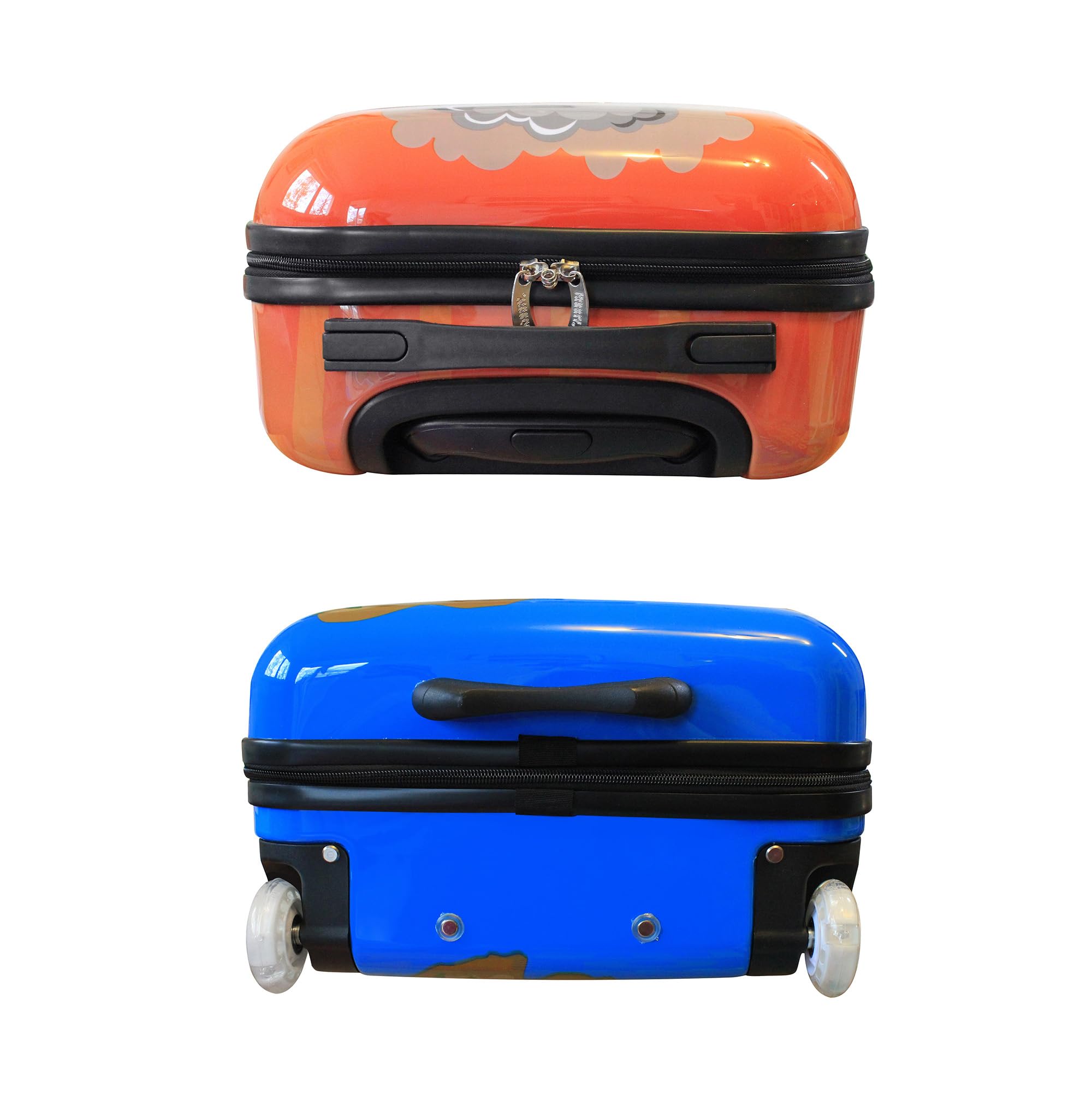 Karry Kinder Koffer Reisekoffer Trolley Hartschalen Handgepäck Jungs LED Skater Rollen Dinosaurier