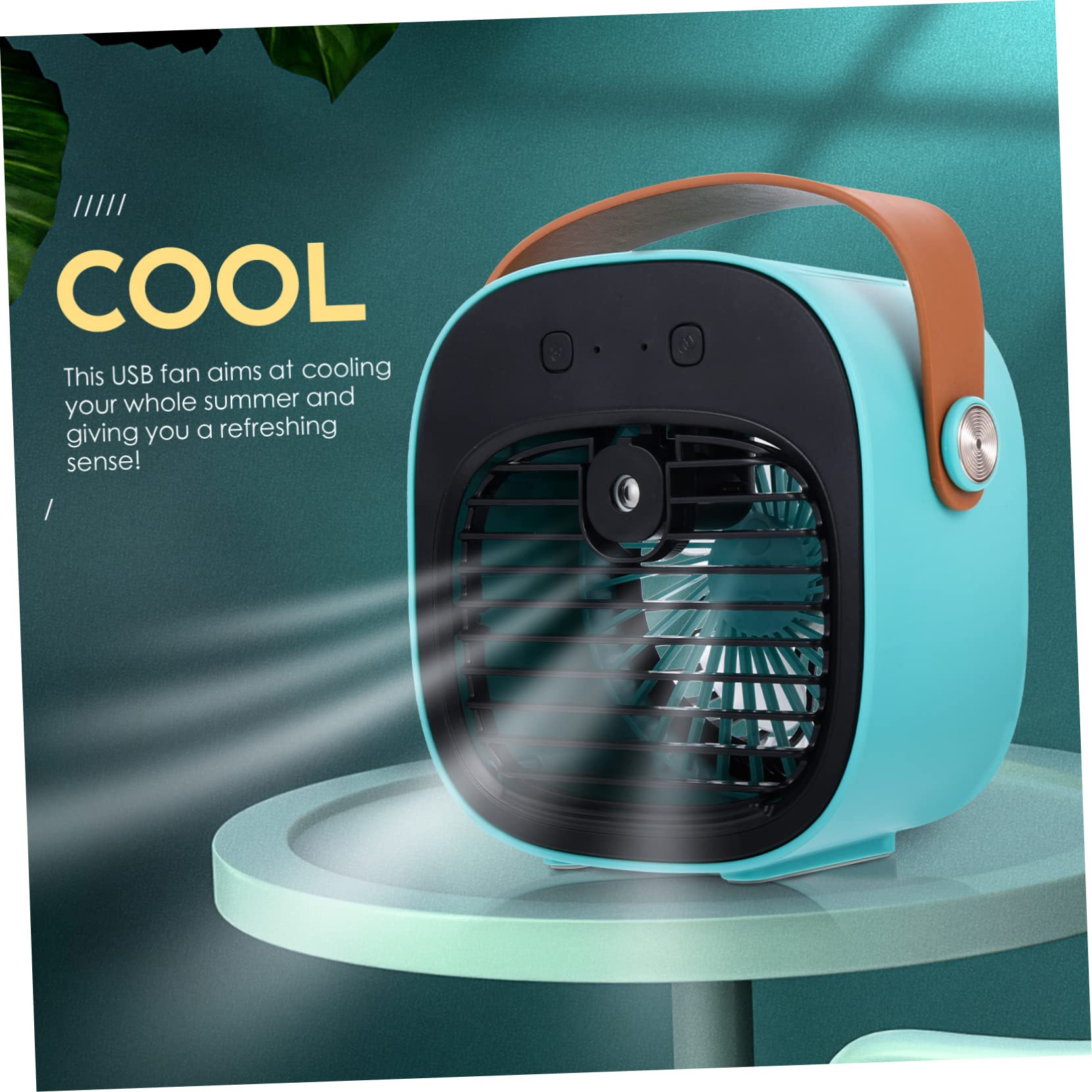 Ventilatore USB da Scrivania Mini Funzione Spray, Ventolino da Ufficio Silenzioso Batteria 4000mah, Ventilatore Portatile per Casa e Ufficio