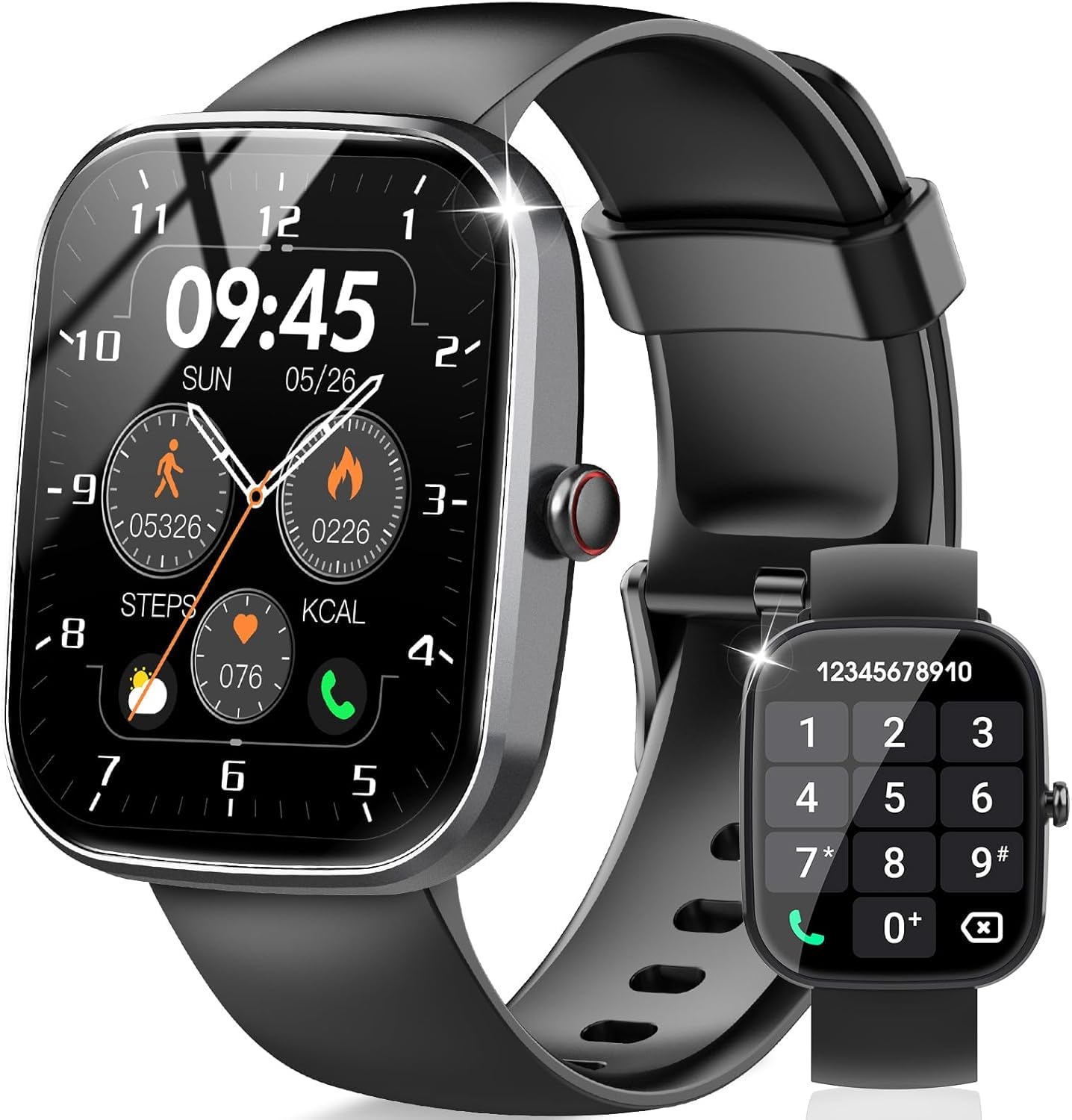 Smartwatch con Effettua/Risposta Chiamate, 1.91'' Orologio Smartwatch Uomo Donna con Contapassi/Sonno/Cardiofrequenzimetro, 110+ Modalità Sportive Fitness Tracker, IP68 Smart Watch per iOS Android