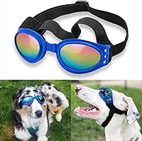 Vista 12 de Anteojos de perro Qumy, protección ocular, anteojos de sol impermeables para perros de más de 15 libras, Rosado