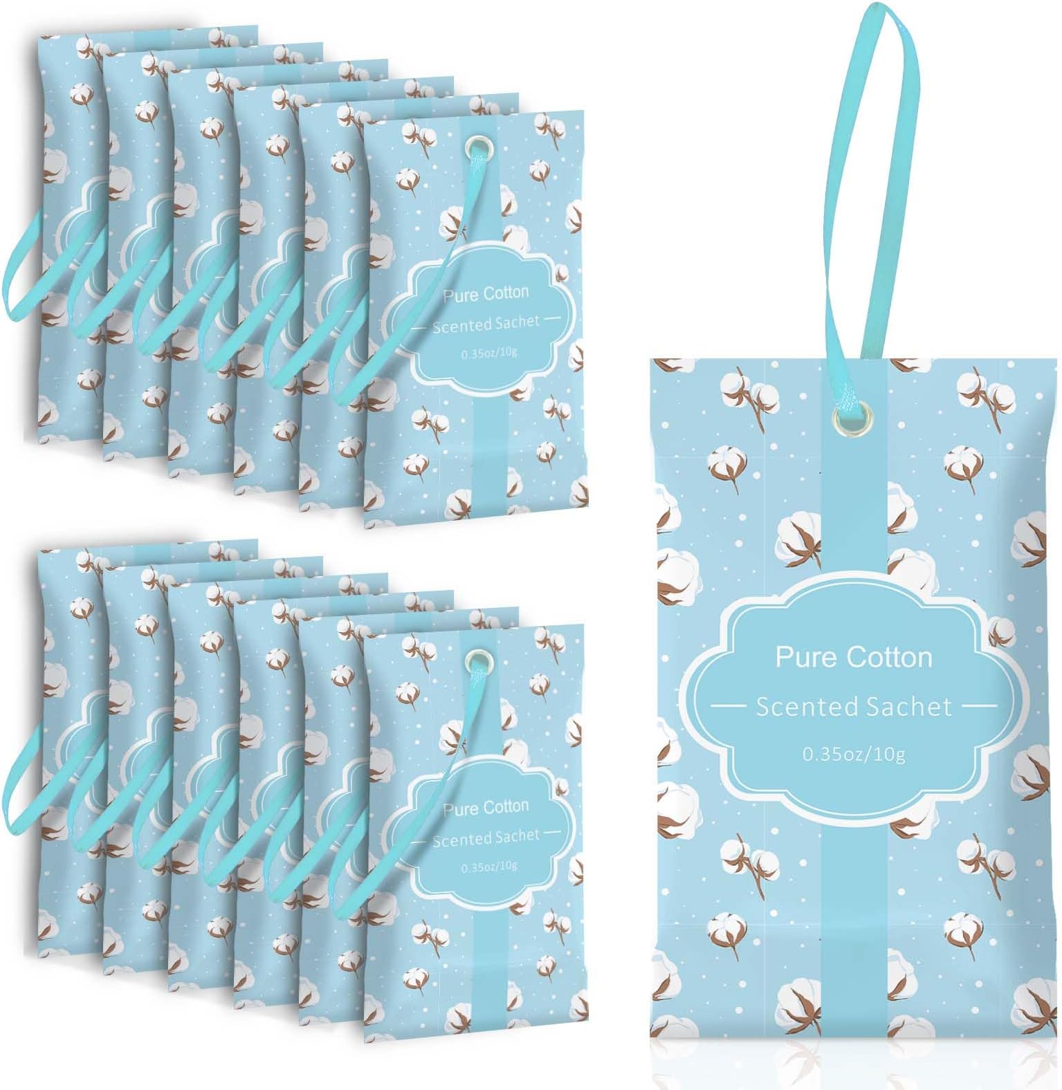 SCENTORINI Sachets for Drawers and Closets, Cotton Scented Sachets 14 Pack, Sachet Bags, Closet Freshener Sachet for Shoecase, Gym Bags, Handbags, Suitcases