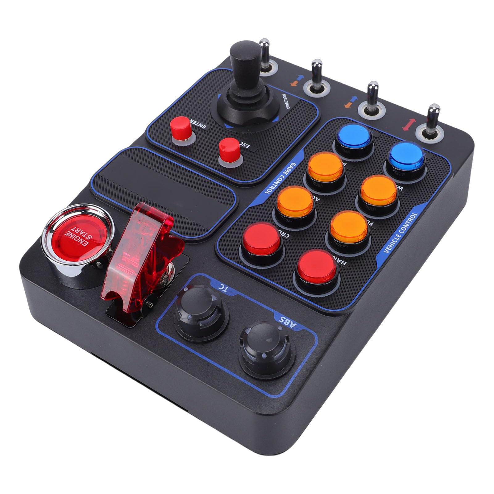Dpofirs Simulatore di Gara Central Control Box Racing RGB Retroilluminato Controller di Gioco per PC per Assetto Corsa IRacing Project CARS Euro Truck Simulator 2 Cavo USB