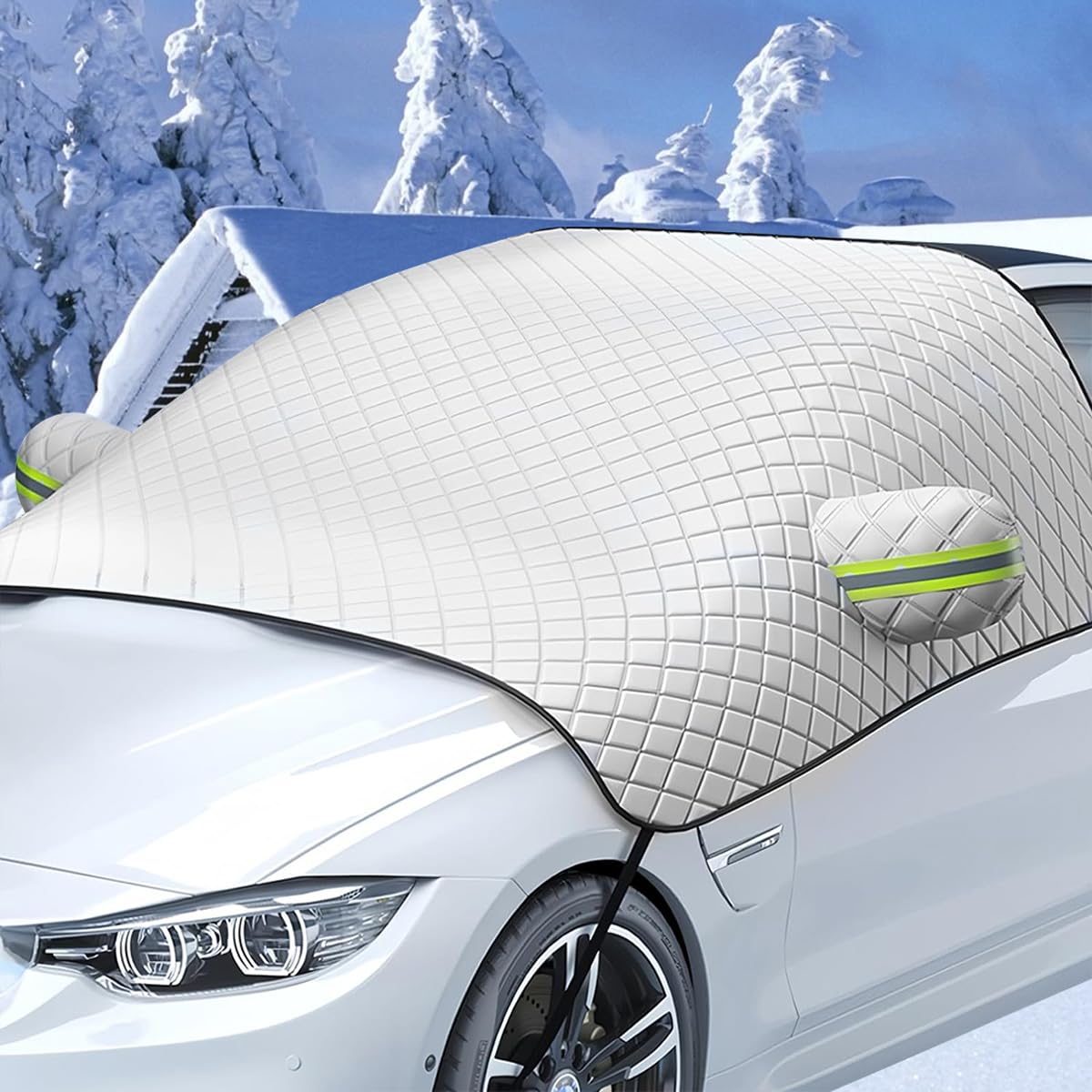 Cubierta de parabrisas de coche ibelief para hielo y nieve, cubierta de nieve para parabrisas de coche de invierno, cubierta universal para ventana delantera de coche, cubiertas protectoras antihielo para la mayoría de los vehículos SUV