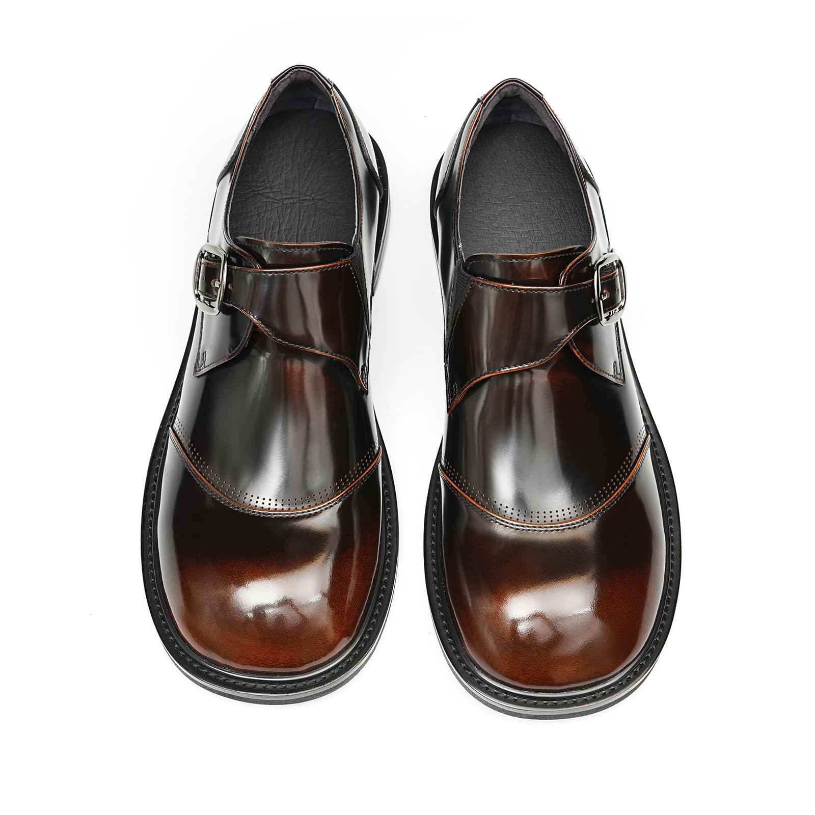 Genérico Zapatos Monk Casuales de Negocios para Hombre Zapatos Formales en Piel con Hebilla
