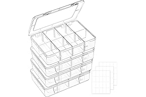 6x6 Container for Bead Storage with Compartments and Labels
