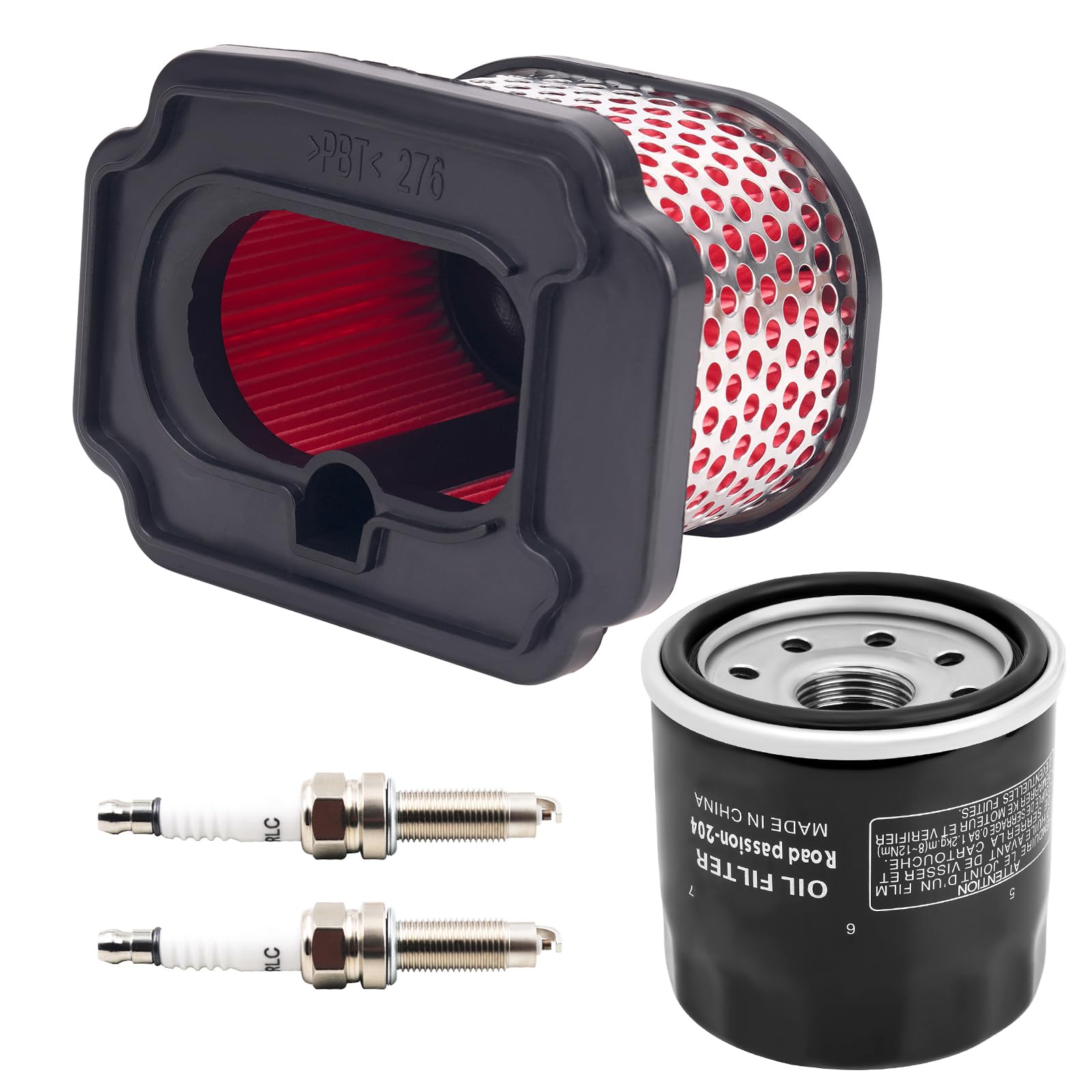 Road Passion 1*Filtro de Aire 1WS-14450-00-00 & 1*Filtro de aceite 15410-MCJ-000 16097-0002 & 2*Bujías de encendido Compatible con Yamaha MT07 XSR700 TRACER 700