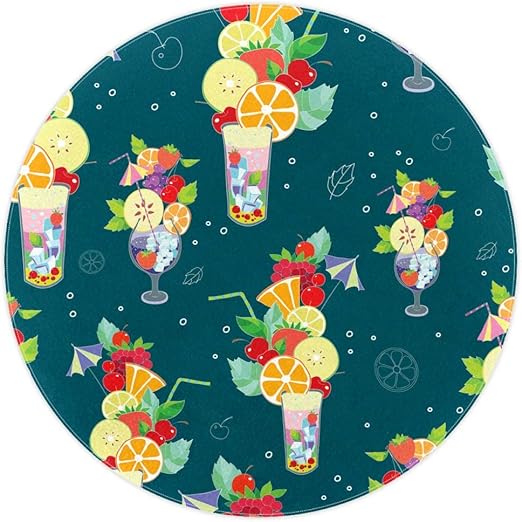 Amazon Dragon Sword ラグマット 円形 ラグ カーペット 直径1cm フルーツ カクテル イラストリビングマット ホットカーペット おしゃれ マット 滑り止め付 ラグ カーペット オンライン通販