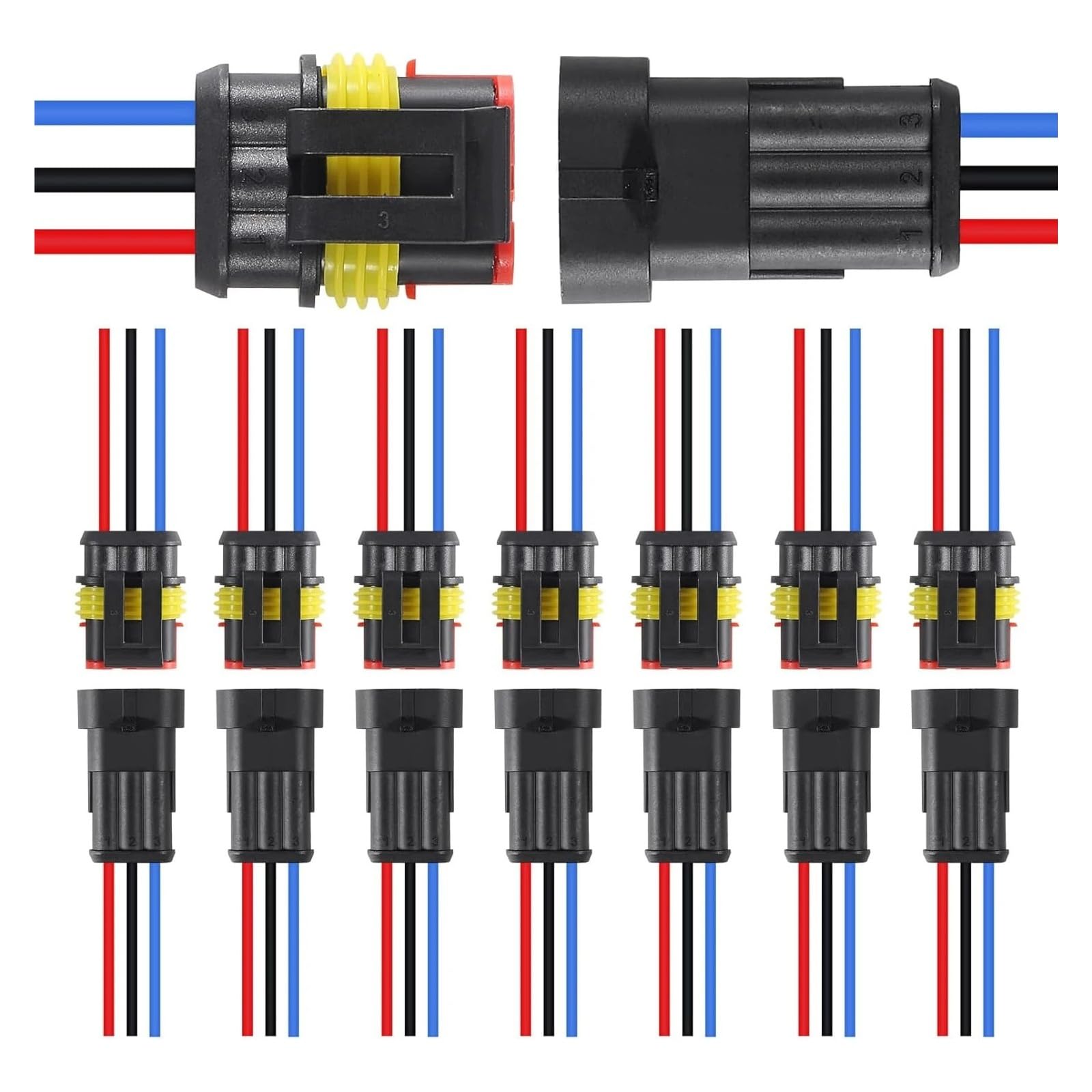 Connecteurs de fil électrique à 3 broches étanches étanche auto