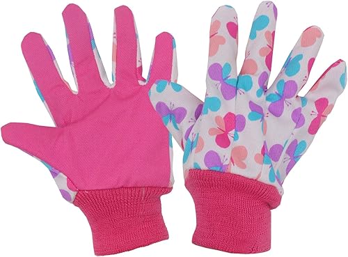 Miniatura 9 de HANDLANDY Guantes de jardinería para niños de 5 a 8 años, guantes de trabajo de jardín para niñas y niños (verde (pájaro + punto), talla M (edad