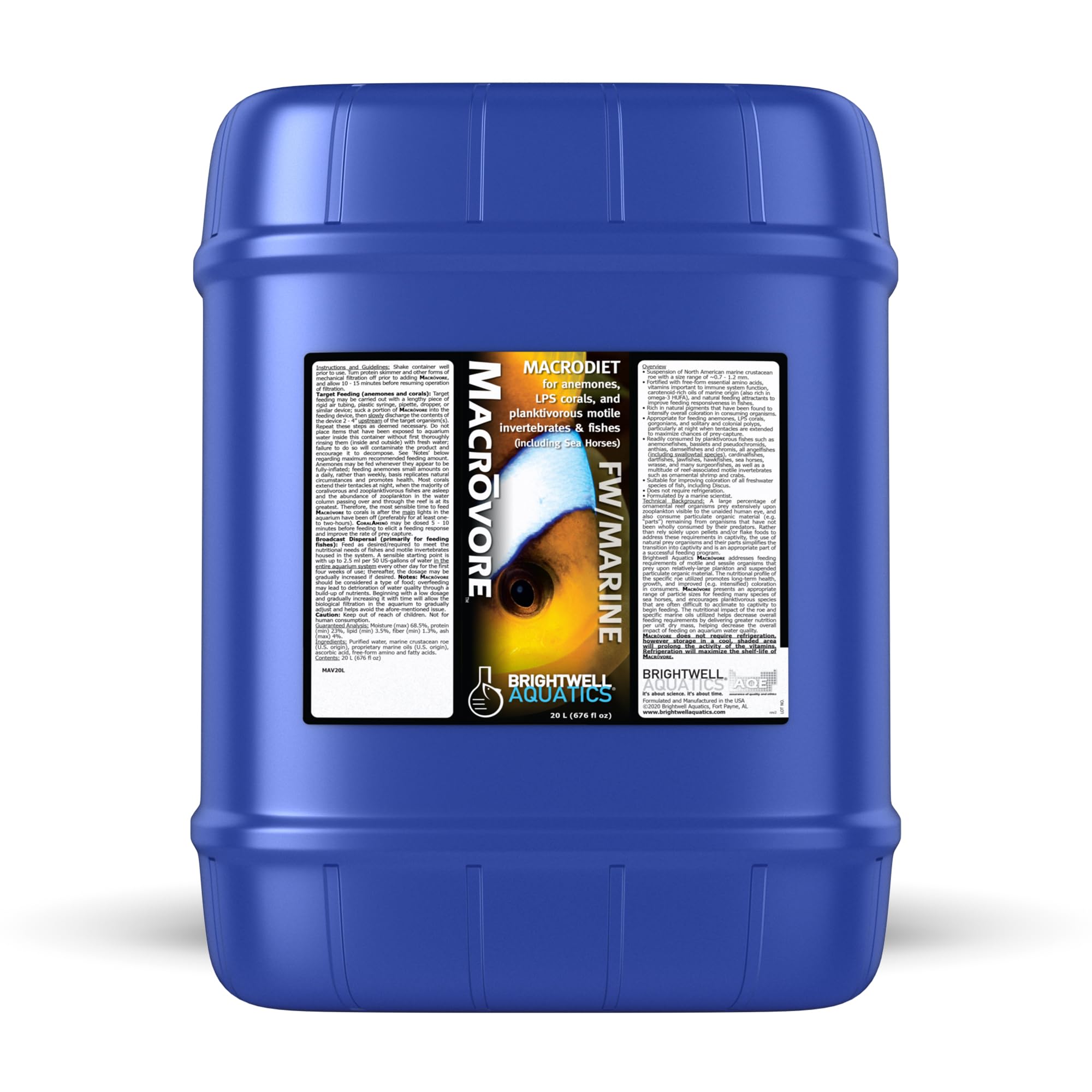 Brightwell Aquatics Macr vore Marine Crustacean Roe for Corals Anemones Fish Enriched with Amino Acids Omega-3 for Color