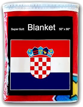 Croatia Flag Fleece Blanket 50"x60" Croatian Travel Throw Cover