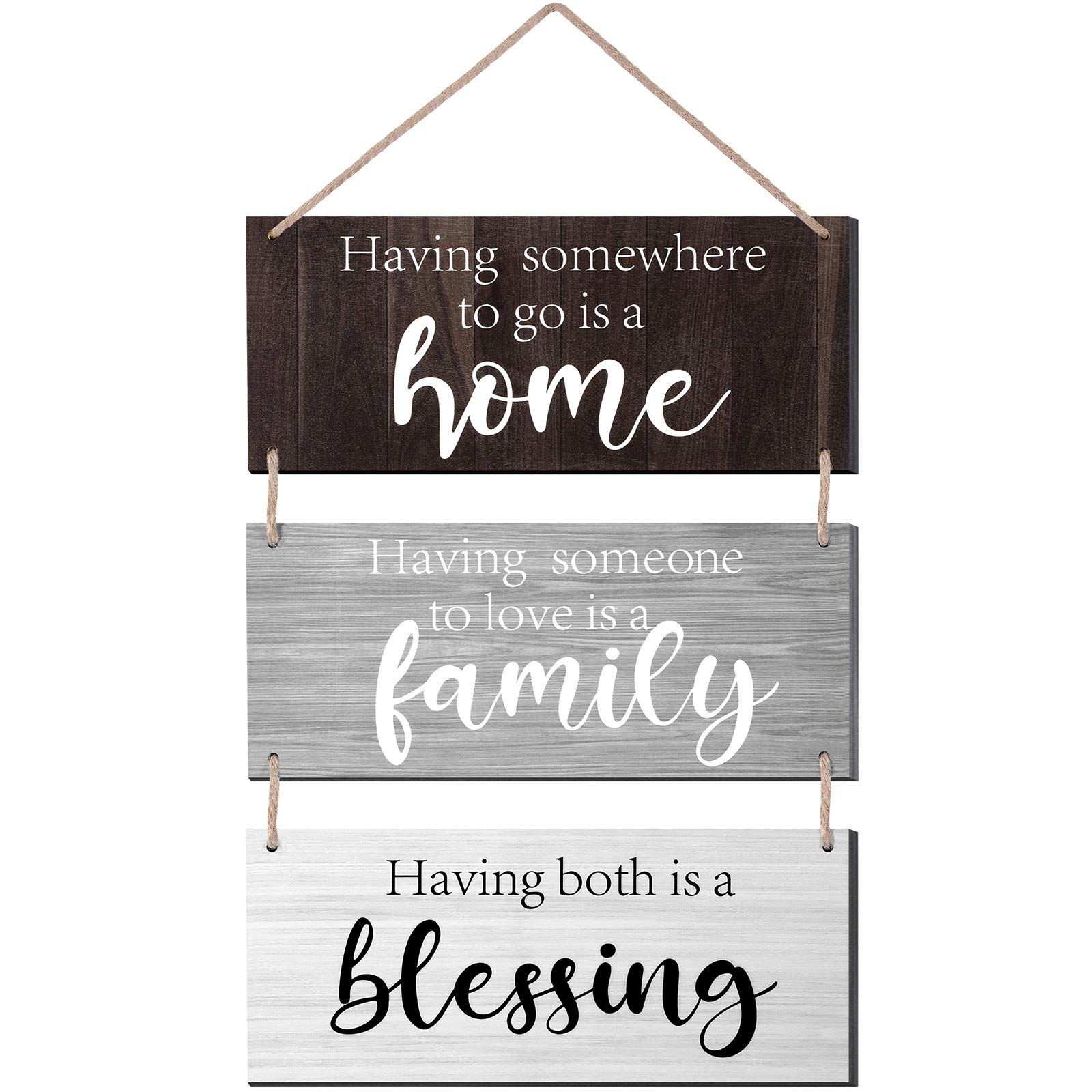 Jetec Hanging Wall Sign Having Somewhere to Go Decor Blessed Home Family Farmhouse Plaque for Living Room Kitchen Bedroom Laundry Bathroom Office Housewarming