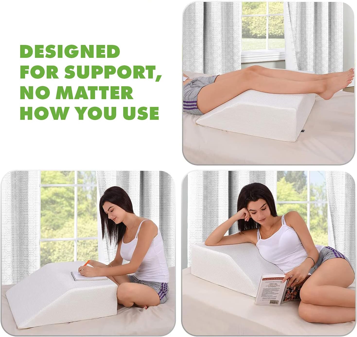 🛒 Crazy Deals Leg Elevation Pillow with Foam Top - Leg Rest Relieves Back, Hip and Knee Pain - Improves Blood Circulation, Reduces Swelling - Washable Cover (Original)