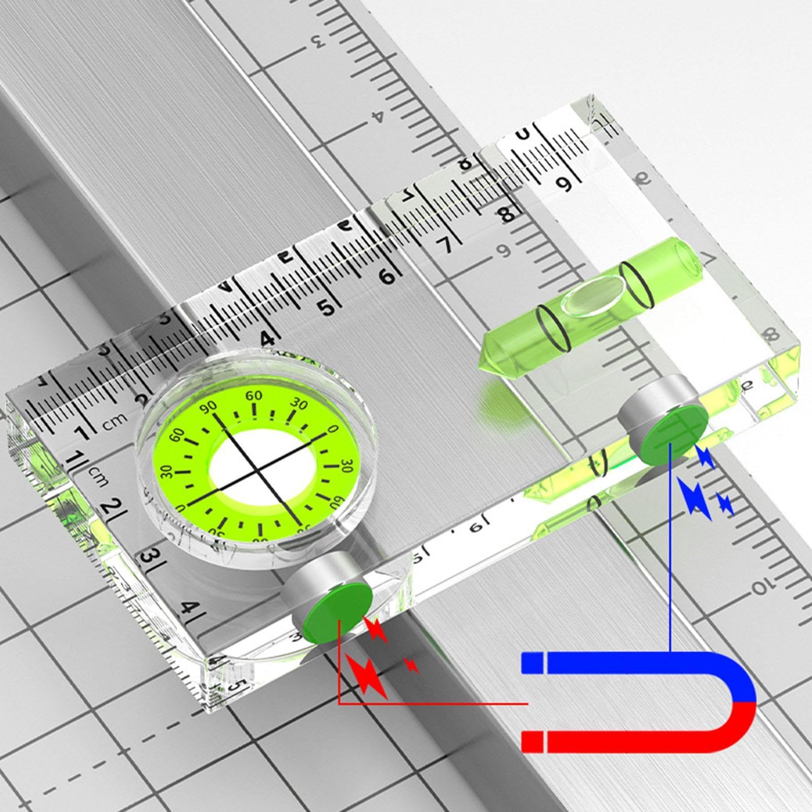 Nivel Magnético | Regla de medición compacta | Mini escalera de construcción,Para Muebles Ebanistería Ocio Creativo Taller Carpintería Cola De Construcción Ingeniería
